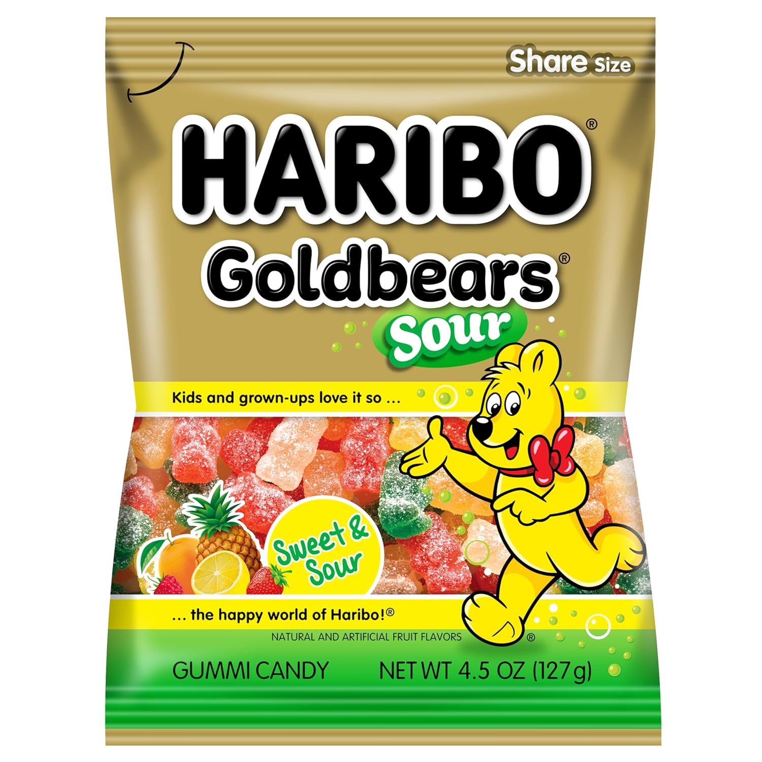 Goldbears Sour Haribo Gummi 4.5oz